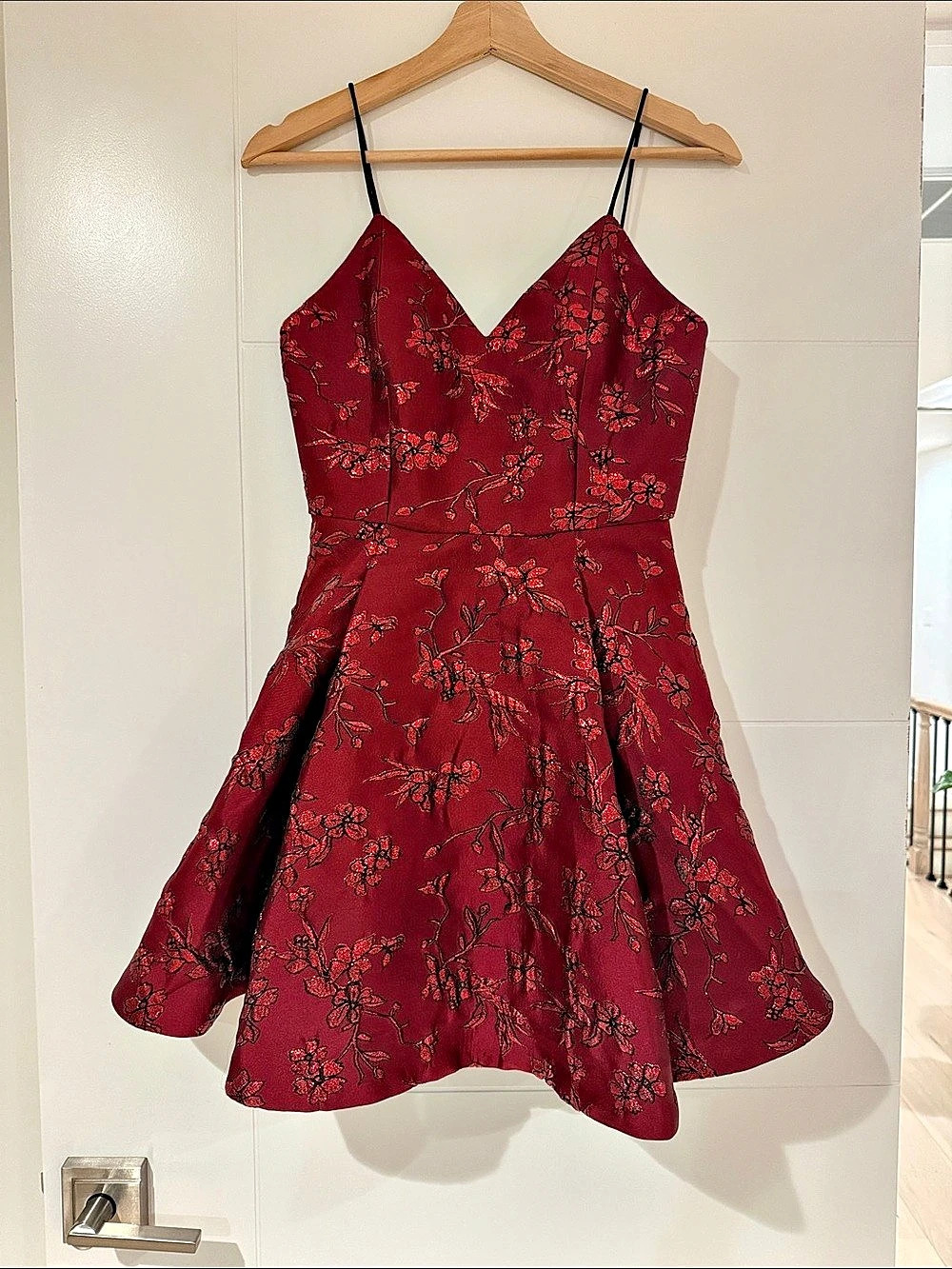alice + olivia Floral Mini Dress in Red